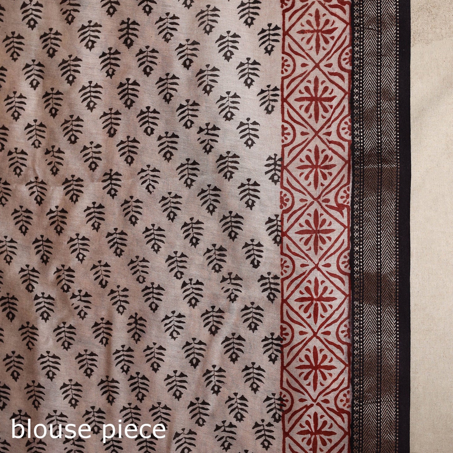 Black - maheshwari silk natural dyed bagh saree with zari