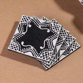  Mandana Art Handpainted Paper Mache Coasters 