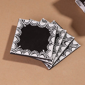  Mandana Art Handpainted Paper Mache Coasters 