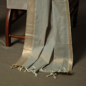 Mangalagiri cotton 3pc unstitched dress material with zari