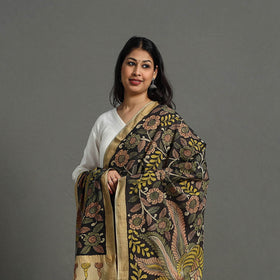 Black - mangalagiri cotton handpainted pen work kalamkari