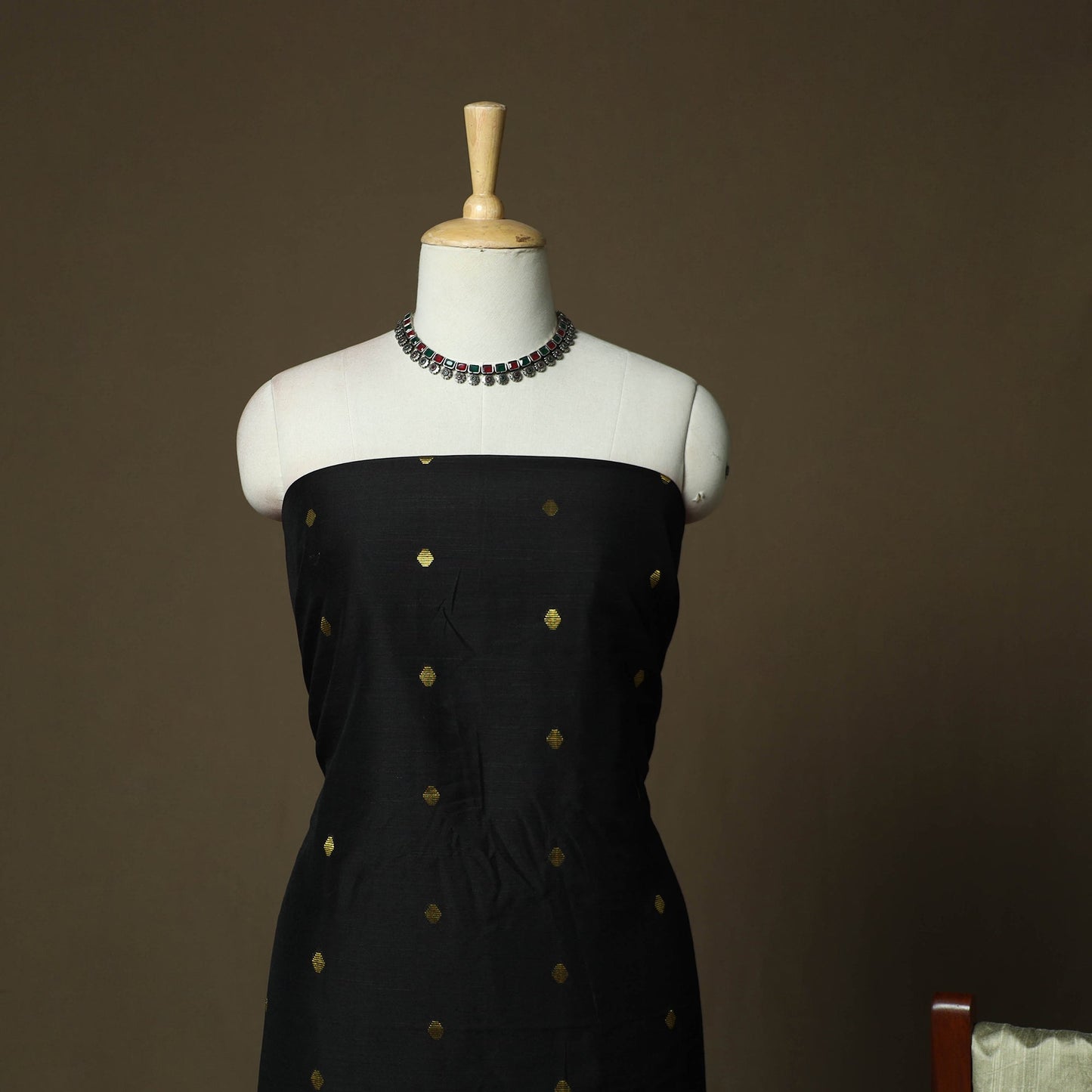 Mangalagiri silk cotton thread work 3pc unstitched dress