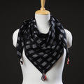 Black Maniabandha Ikat Handloom Cotton Scarf 
