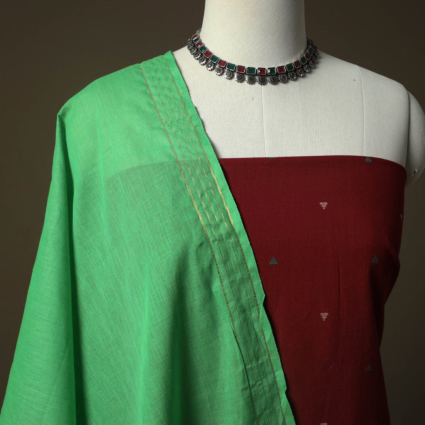 Jacquard cotton 2pc unstitched dress material kurta set 69