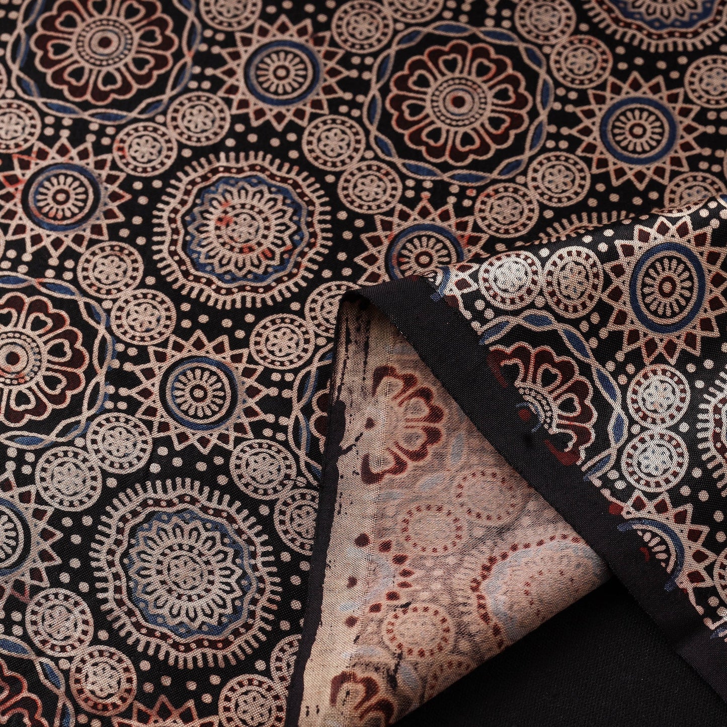 Mashru silk natural dyed fabric 09 - handcrafted