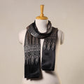 Black - mashru silk printed stole 51 - handcrafted