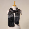 Black Mashru Silk Printed Ajrakh Stole 