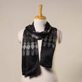 Black - mashru silk printed stole 56 - handcrafted