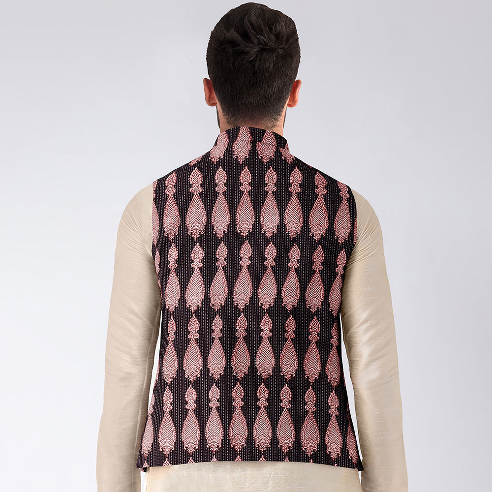 block printed nehru jacket