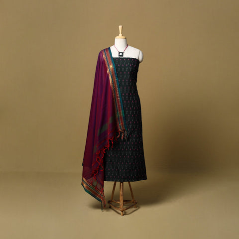 Mercerised cotton 2pc unstitched pochampally ikat dress