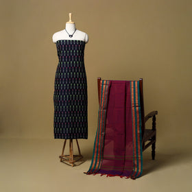 Mercerised cotton 2pc unstitched pochampally ikat dress