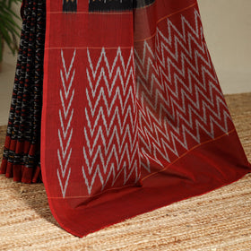 Black - mercerised cotton handloom pochampally ikat saree