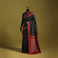 Black - mercerised cotton handloom pochampally ikat saree