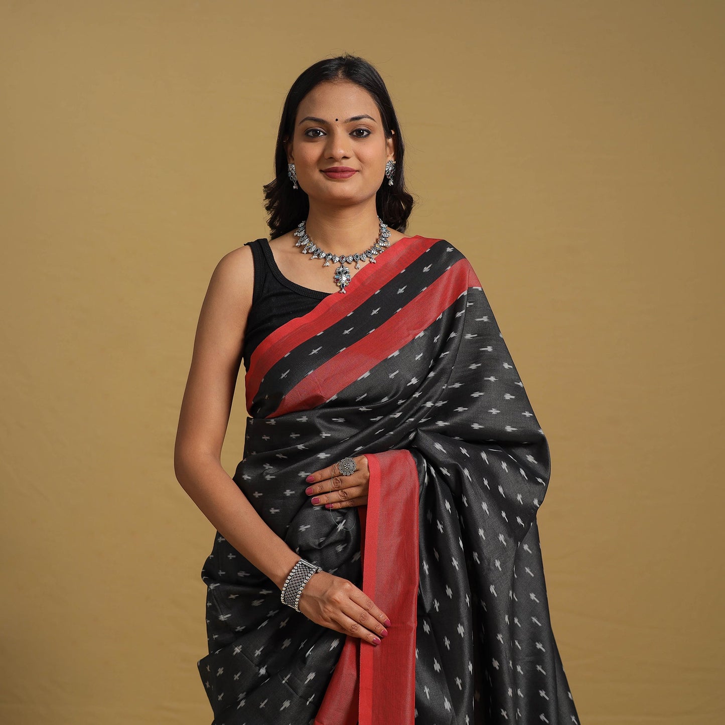 Mercerised Cotton Handloom Pochampally Ikat Saree