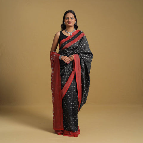 Mercerised Cotton Handloom Pochampally Ikat Saree