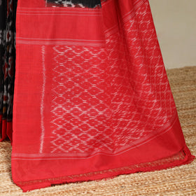 Black - mercerised cotton handloom pochampally ikat saree