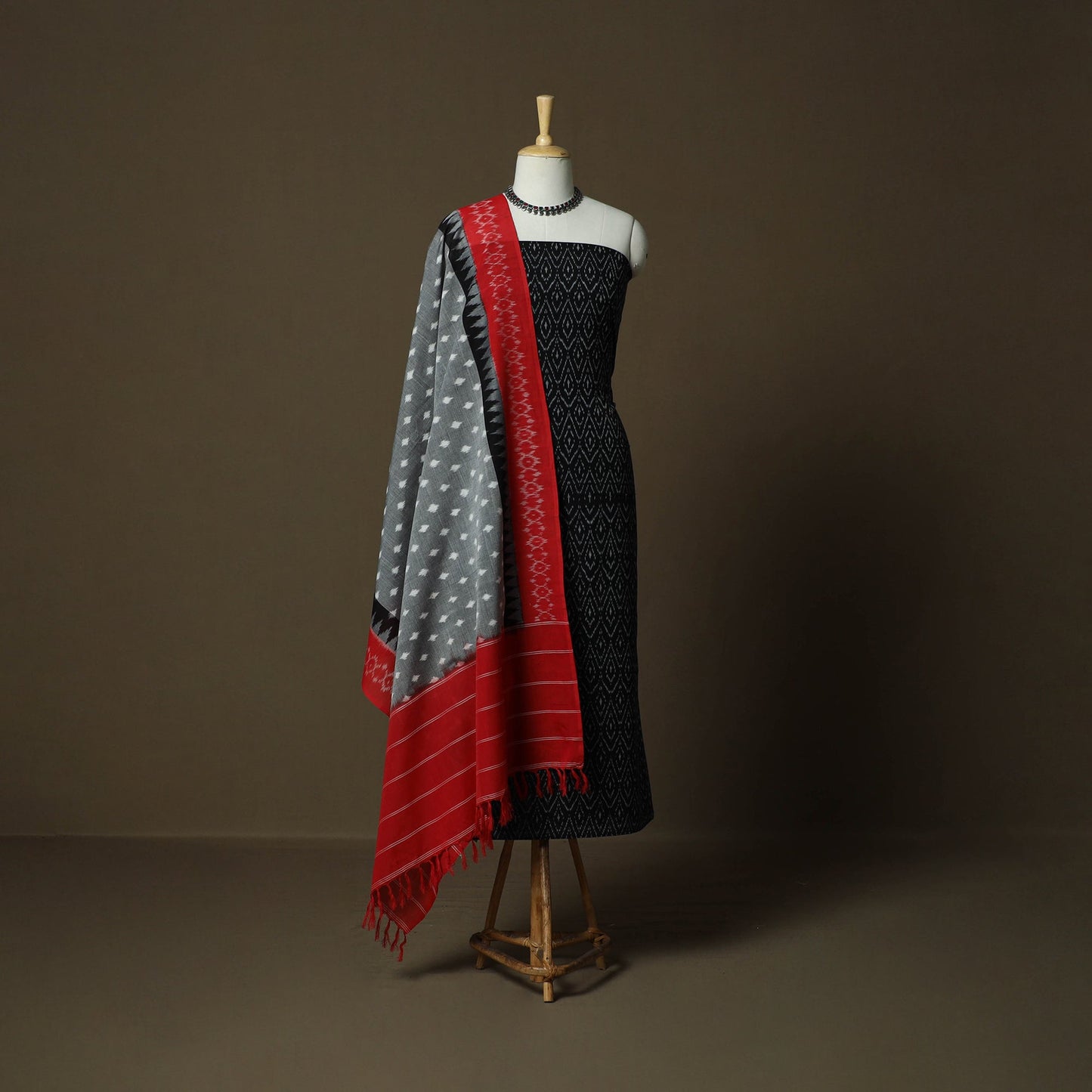 Handloom mercerised cotton pochampally ikat 2pc unstitched
