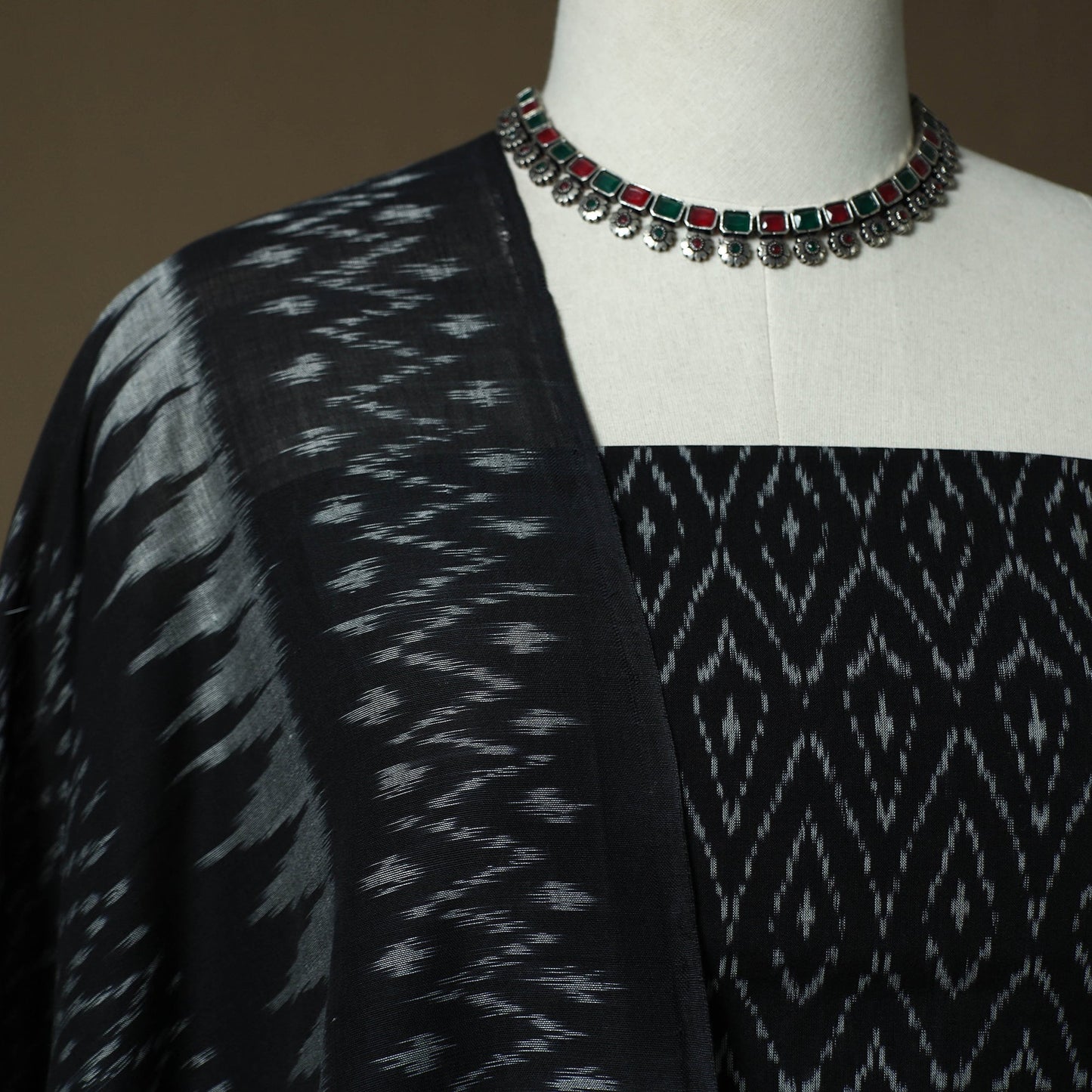 Handloom mercerised cotton pochampally ikat 2pc unstitched