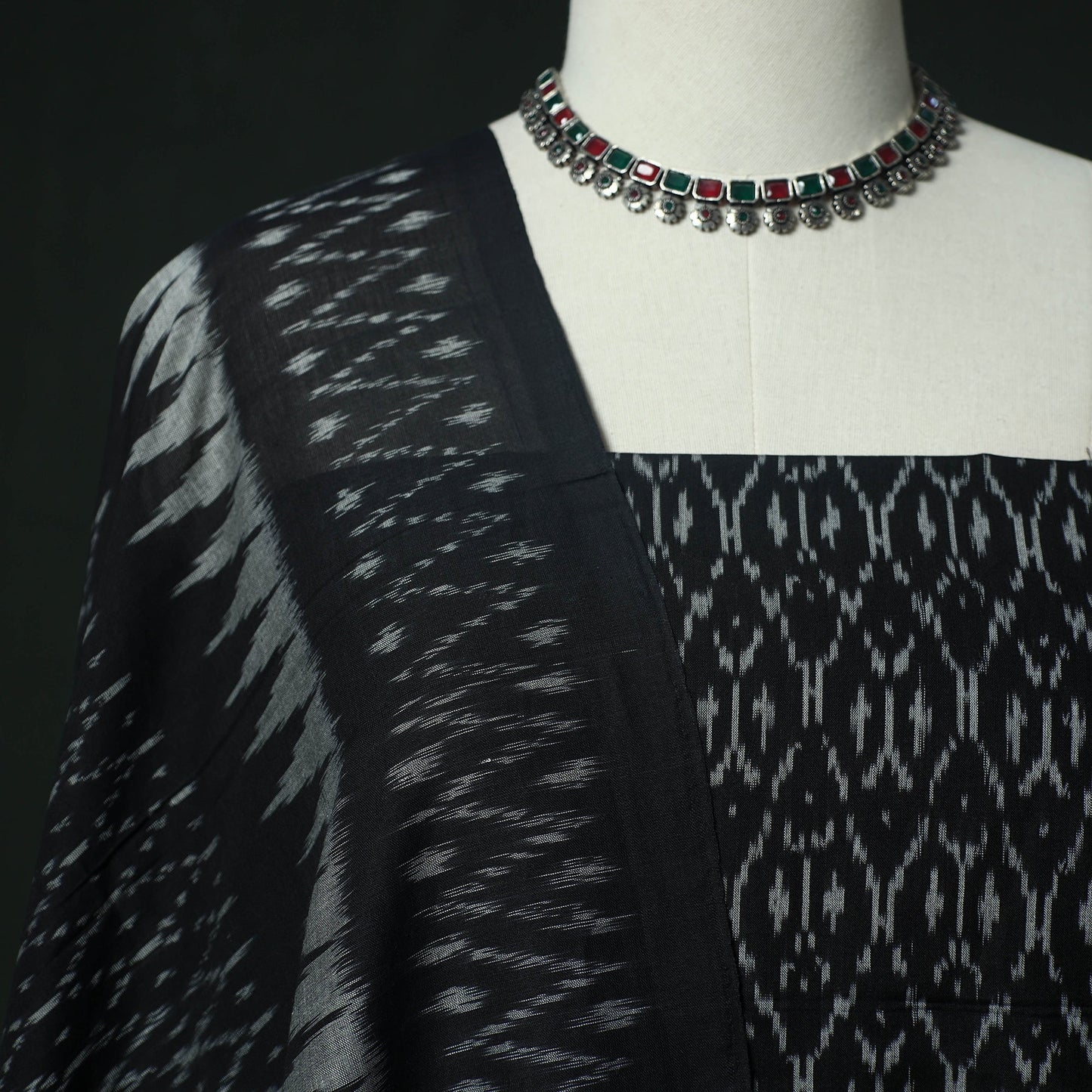 Handloom mercerised cotton pochampally ikat 2pc unstitched