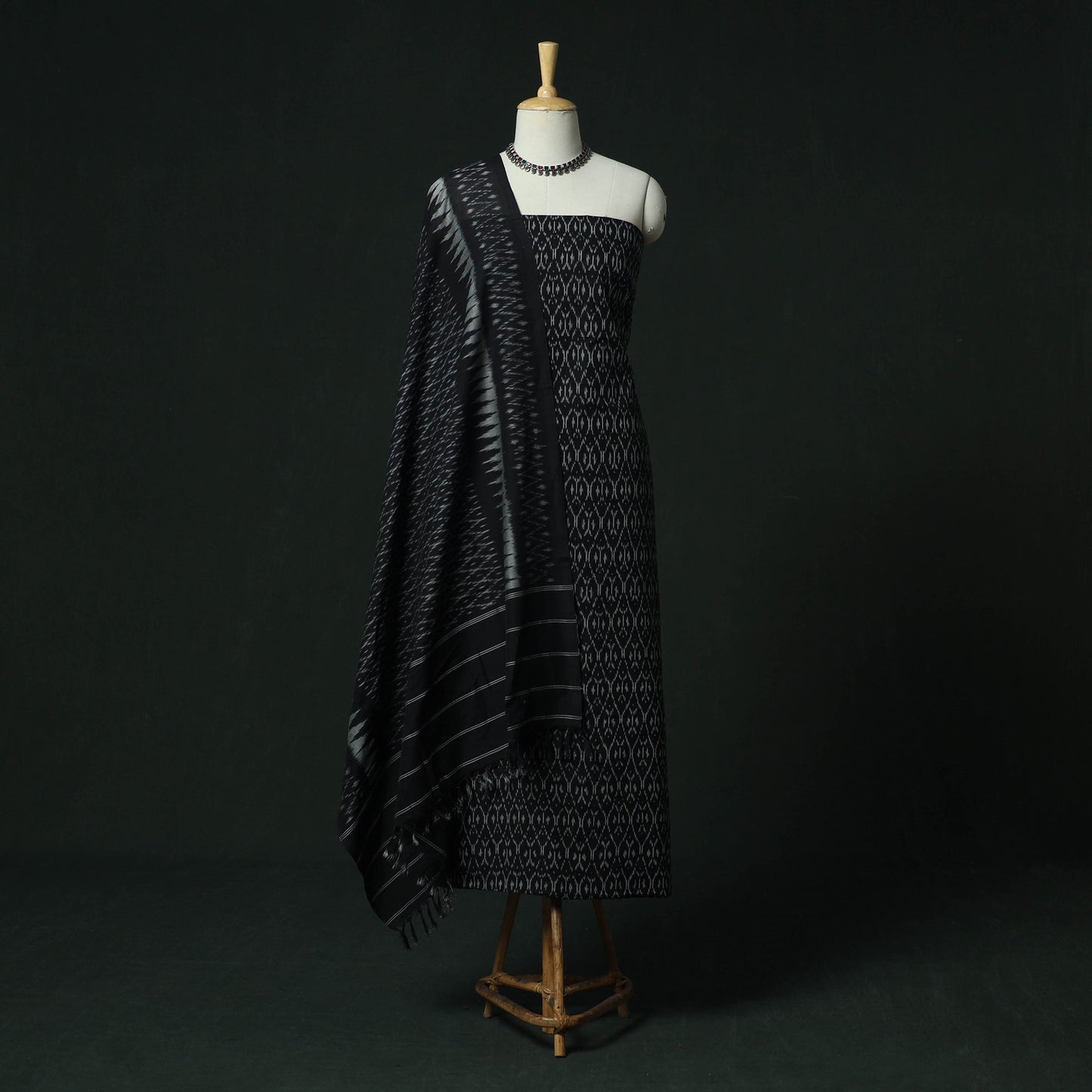 Handloom mercerised cotton pochampally ikat 2pc unstitched