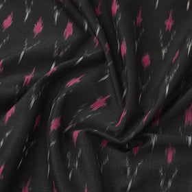  Black Mercerised Cotton Pochampally Ikat Fabric