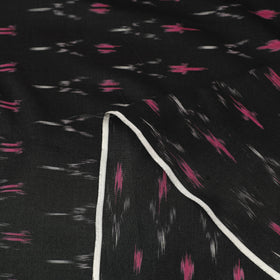  Black Mercerised Cotton Pochampally Ikat Fabric