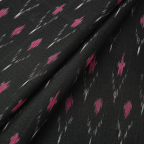  Black Mercerised Cotton Pochampally Ikat Fabric
