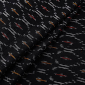  Black Mercerised Cotton Pochampally Ikat Fabric