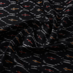  Black Mercerised Cotton Pochampally Ikat Fabric