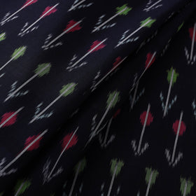  Black Mercerised Cotton Pochampally Ikat Fabric