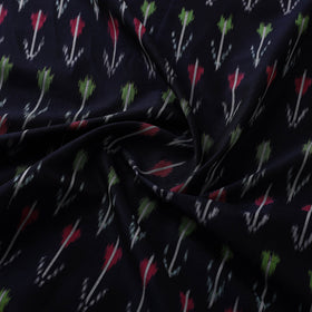  Black Mercerised Cotton Pochampally Ikat Fabric