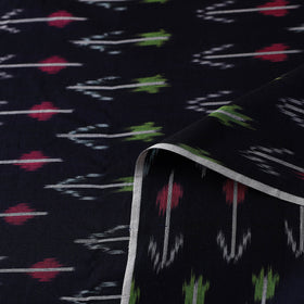  Black Mercerised Cotton Pochampally Ikat Fabric