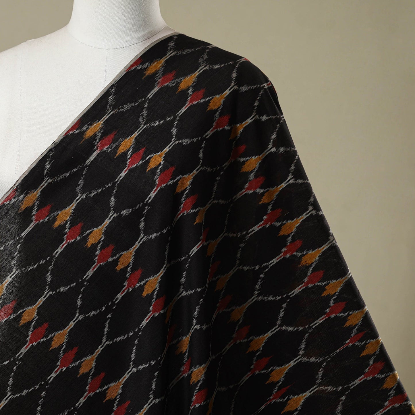 Mercerised cotton pochampally ikat fabric 12 - handcrafted