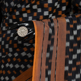 Black - mercerised cotton pochampally ikat saree 12