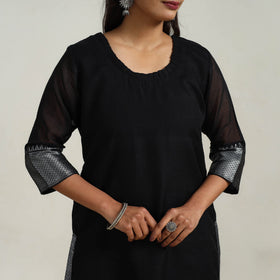 Black - mercerised cotton straight dharwad kurta 01