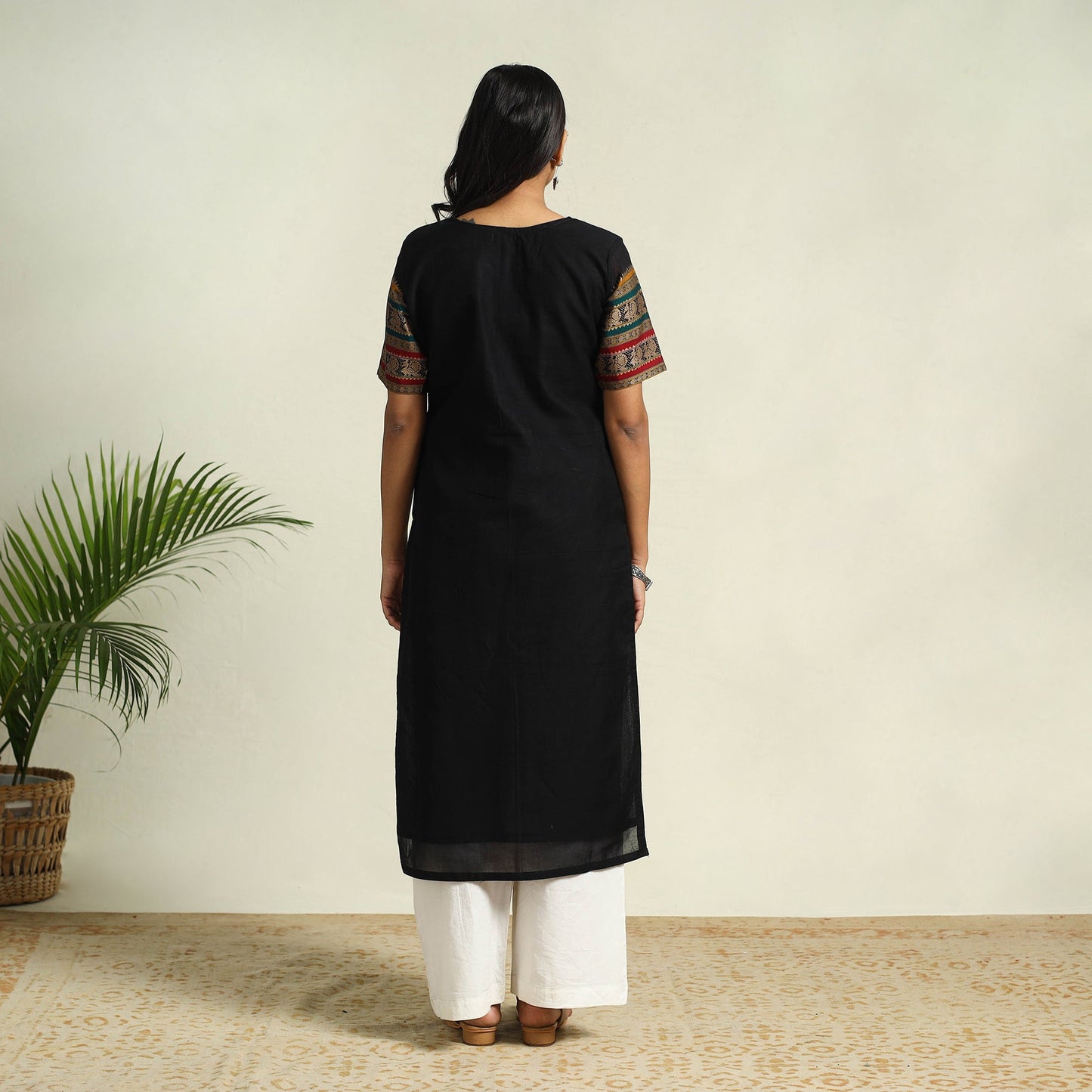  Black Mercerised Cotton Straight Dharwad Kurta