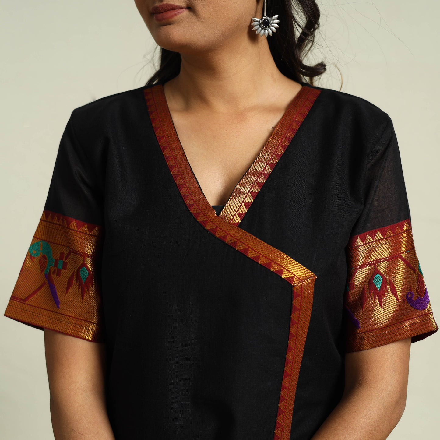  Black Mercerised Cotton Straight Dharwad Kurta