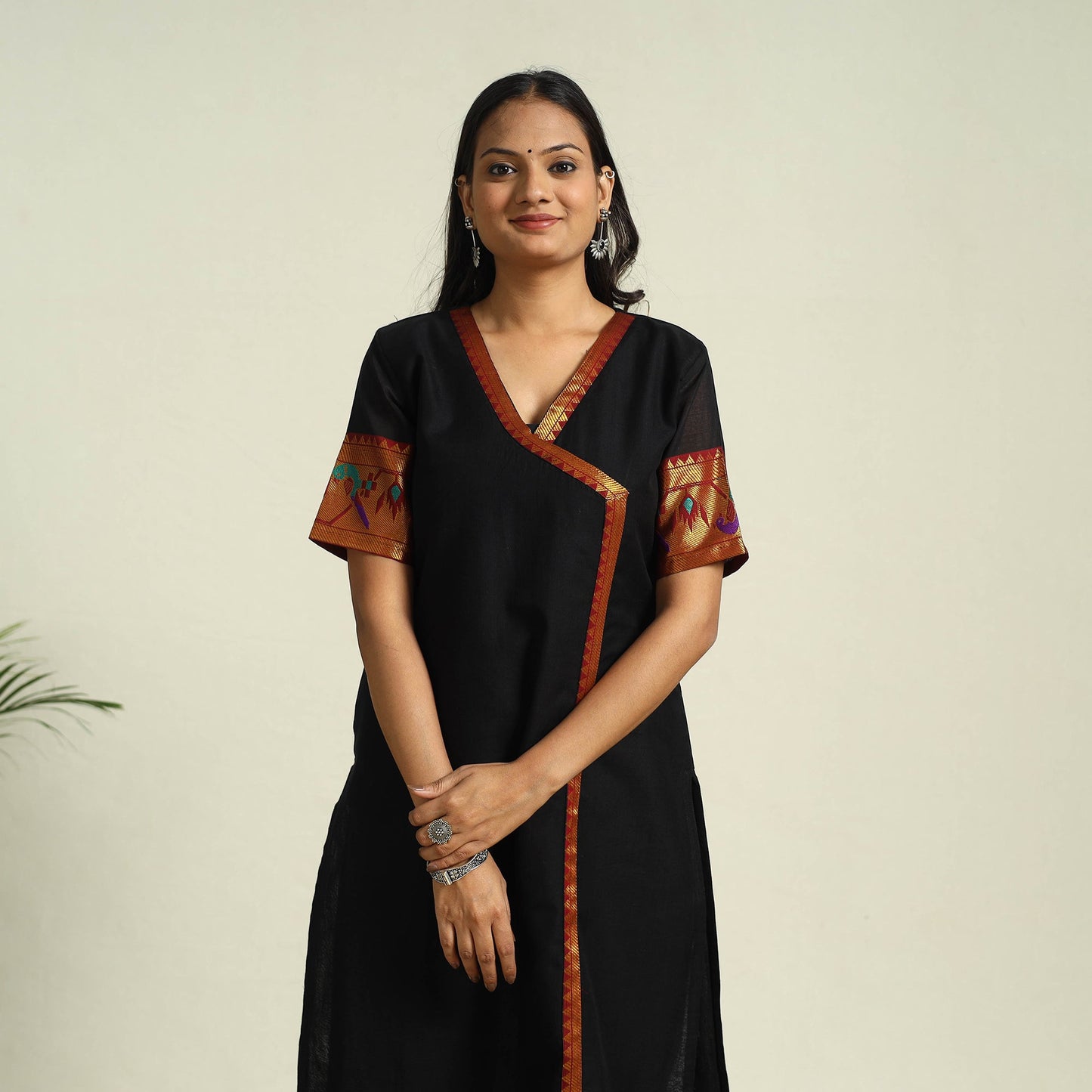  Black Mercerised Cotton Straight Dharwad Kurta