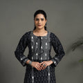 Black - Mercerised Cotton Straight Pochampally Ikat Kurta 11