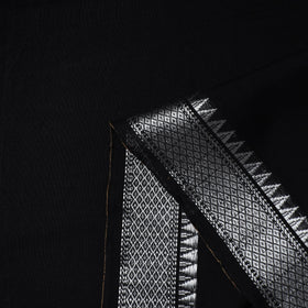  Black Mercerised Cotton Zari Border Dharwad Fabric