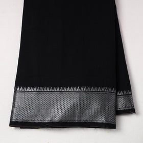  Black Mercerised Cotton Zari Border Dharwad Fabric