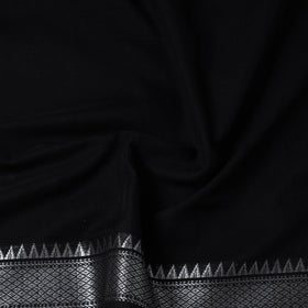  Black Mercerised Cotton Zari Border Dharwad Fabric
