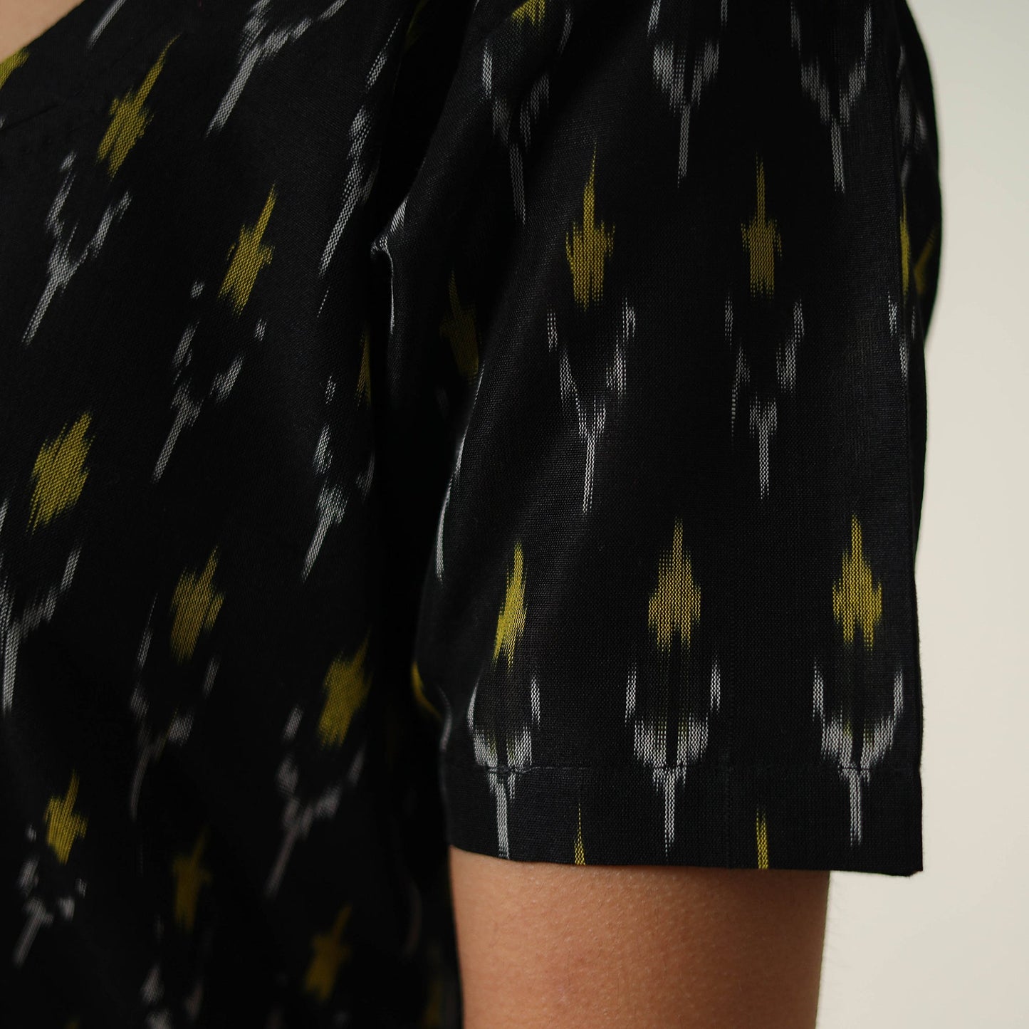  Mercerized Cotton Flared Pochampally Ikat Dress