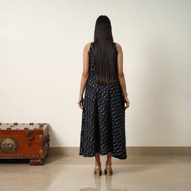 Buy Mercerized Cotton Flared Pochampally Ikat Dress