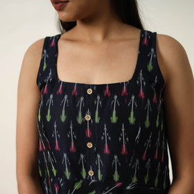 Buy Mercerized Cotton Flared Pochampally Ikat Dress