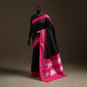 Mercerized cotton gadwal ilkal saree with temple zari