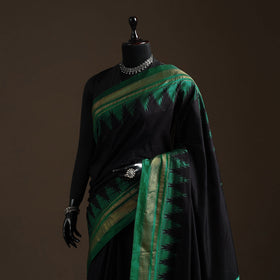 Mercerized cotton gadwal ilkal saree with temple zari