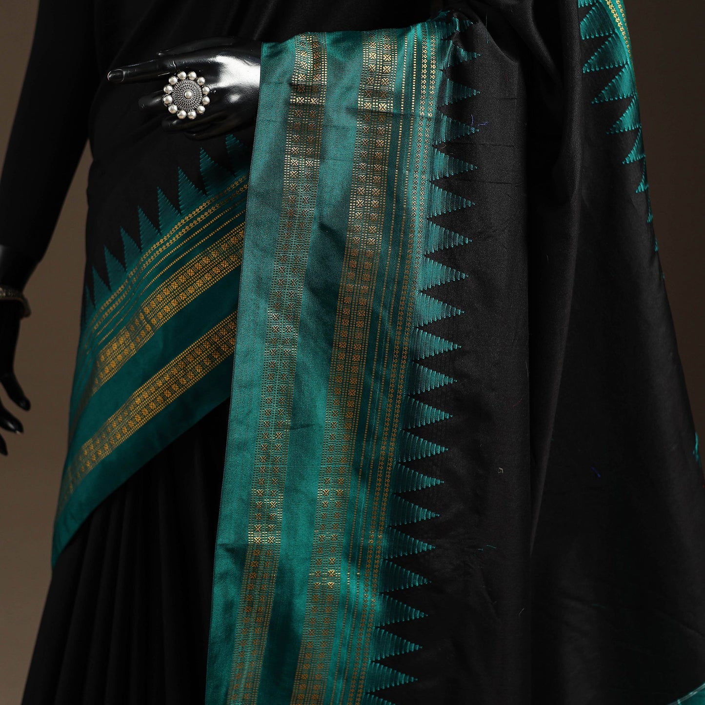 Mercerized cotton ilkal saree with rudraksha border 21