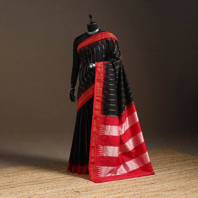 Mercerized cotton zari stripes ilkal saree with chikki