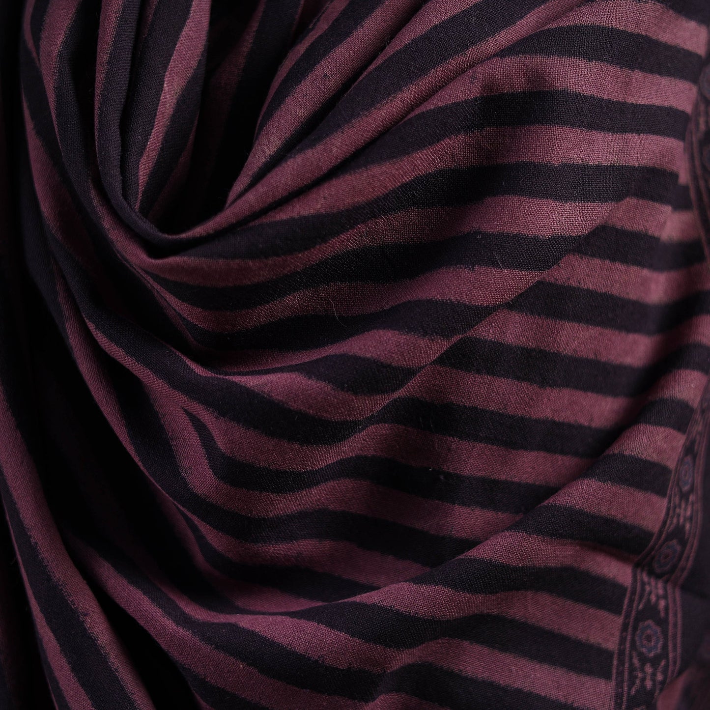 Black - merino wool natural dyed handwoven hand shawl 15